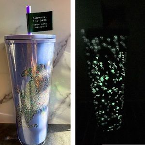 Starbucks Periwinkle Raven Glow in the Dark Cold Cup (24 oz) Tumbler
